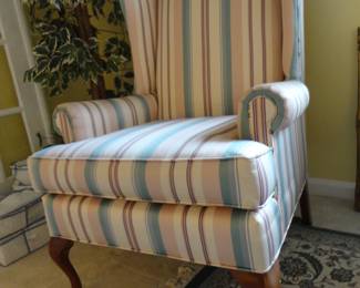 Queen Anne Wing Chair - Gold Cherry