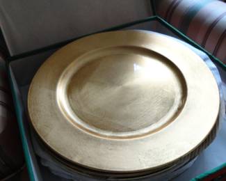 Set of 12 Gold Chargers for your Holiday Table