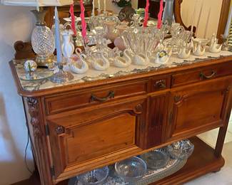 Crystal Waterford Edwardian cabinet - mirrored buffet