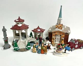 Christmas Village Decor Including Department 56 Lefton