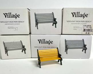 6 Department 56 Wrought Iron Park Benches
