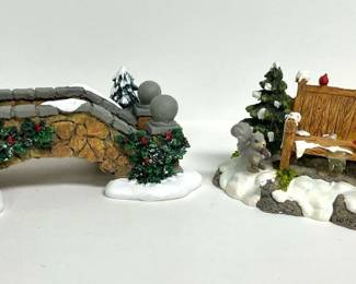 Department 56 Stone Footbridge  Mill Creek Park Bench