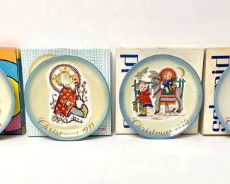 4 1970s Schmid Limited Edition Christmas Collectors Plates