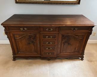 French Country Louis XV Style Wood Sideboard/Buffet