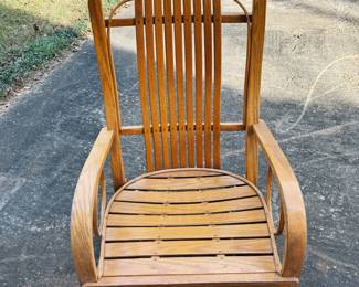Amish Shaker Cherrywood Slat Back Glider Rocker Swivel Chair