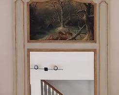 Gorgeous French Trumeau Mirror With Original Oil Painting