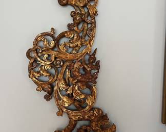 Antique Burmese Buddhist Temple Wood Carving Panel 