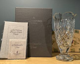 Special addition, numbered Waterford Crystal vase. 