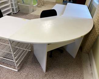 White Curved Corner Desk