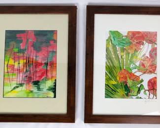 #17 • Anneke Tigchelaar: Two Framed Watercolor Prints - One Signed
