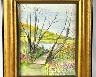 #117 • P. Bute: Signed Framed Watercolor Landscape