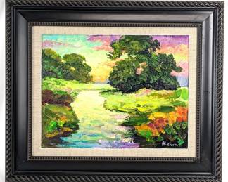#7 • Alexander Antanenka: "Meadows" Original Signed Oil on Wood with COA, Framed
