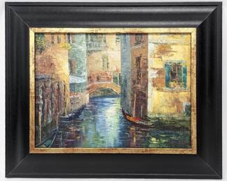 #19 • Farrow: Signed Venice Oil Painting, Framed

