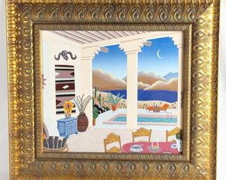 #95 • Thomas Frederick McKnight: "Desert Patio" Serigraph, Framed
