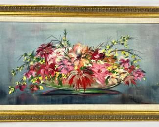#46 • Signed Framed Original Oil - Impressionistic Floral Still Life
