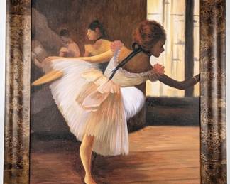 #51 • Edgar Degas: "La Pastiche Repetition of the Dance" Reproduction Detail in Burl Frame
