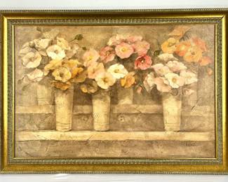 #82 • Albena Hristova: "Flower Market" Framed Art Print on Canvas Board
