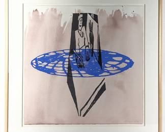 #75 • Jirí Georg Dokoupil: Signed LE Artist in Beret Silkscreen #30/33, Framed
