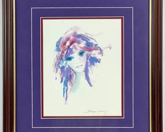 #24 • Shan Merry: "Amethysta" Framed Watercolor Seriolithograph 2005
