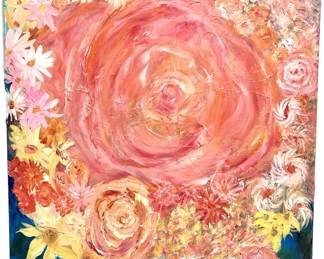 #120 • Maggie Merkow: "Welcome" Large Signed Acrylic on Canvas 2023 - 48" x 60"