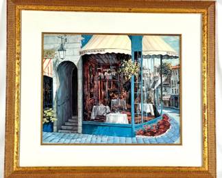 #85 • Framed Art Print "Cafe de Paris" by Viktor Shvaiko 1995
