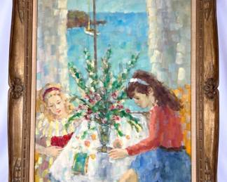 #71 • Kurt Polter: "Porto S. Stefano" Framed Original Impressionistic Oil on Canvas
