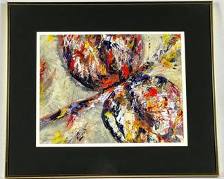 #55 • Marjorie Gruszewski: "Dragonfly Series II" Original Framed Signed Acrylic and Charcoal on Paper - 2001
