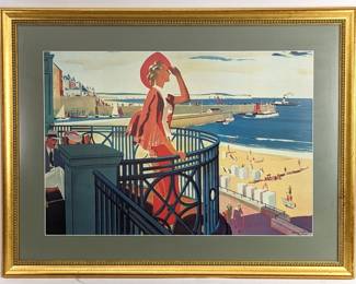 #52 • Andrew Johnson: "Bridlington Beach" Framed Art Deco Print
