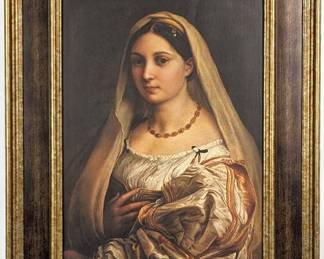 #21 • Raphael "La Donna Velata" Framed Art Print on Canvas

