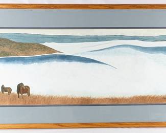 #83 • Trish: Original Horses Watercolor, Signed and Framed
