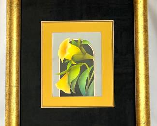 #119 • Framed Yellow Lily Art Deco Print