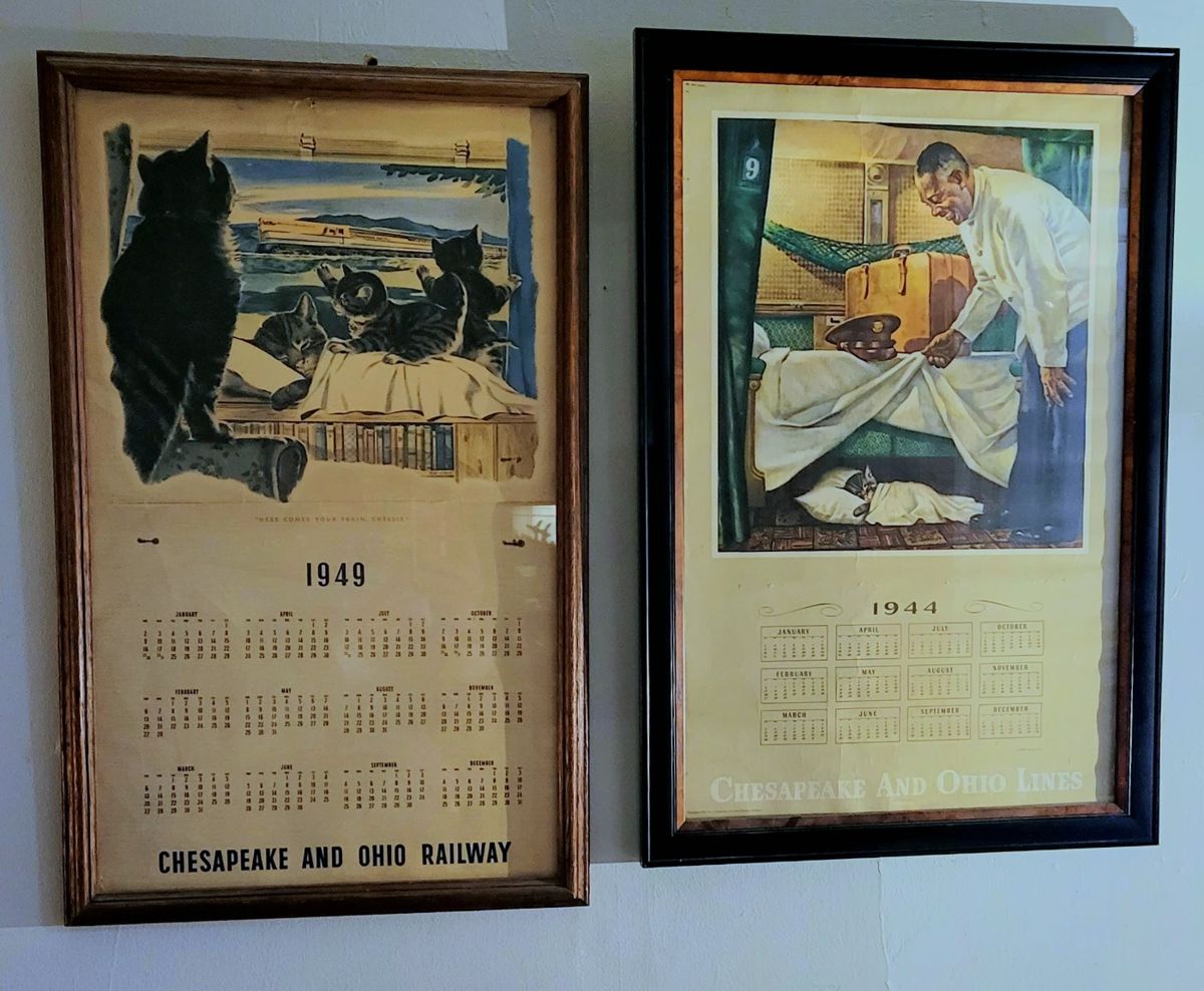 Original Vintage Chesapeake and Ohio Railway Calendar Lithos- Framed