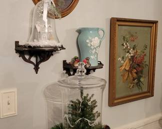 Antique original oil paintings, Christmas decor