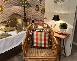 Vintage Brighton bamboo and cane chair
Victorian antique tiger bamboo table