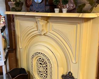 Cast iron fireplace surround, 1 of 3