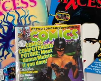 (3PC) 1993 AXCESS & COMICS SCENE MAGAZINES | Including; September 1993 Comics Scene magazine, Premier Issue of Axcess Magazine Vol. 1 Issue # 1 1993, and Axcess Magazine Special Holiday Issue Vol. 1 Issue II 1993.