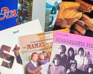 (7PC) 60S & 70S VINYL RECORDS | Including; Jefferson Airplane Surrealistic Pillow (LSP-3766), If You Can Believe Your Eyes and Ears The Mama's and The Papa's (DS-50006), Styx II (WNS-1012), Peter, Paul and Mary Late Again (WS 1751), Close to You Carpenters (SP 4271), The Association Greatest Hits! (WS 1767), Paul Stookey Paul and (WS 1912).