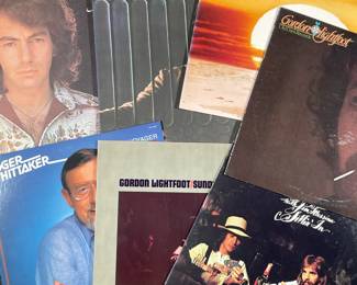 (7PC) NEIL DIAMOND & OTHERS VINYL RECORDS | Including; Neil Diamond Moods (UNI 93136), Neil Diamond Tap Root Manuscript (US 1184), Neil Diamond Jonathan Livingston Seagull soundtrack (KS 32550), Gordon Lightfoot Old Dan's Records (MS 2116), Gordon Lightfoot Sunday Concert (UAS 6714), Roger Whittaker Voyager (AFL1-3518), and Kenny Loggins with Jim Messina Sittin' In (C 31044).