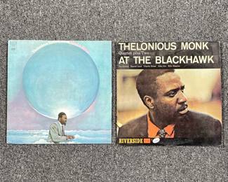 (2PC) THELONIOUS MONK VINYL RECORDS | Vinyl record albums by Thelonious Monk including; Monk's Blues (CS 9806) and Thelonious Monk Quartet plus Two at The Blackhawk (12-323). 