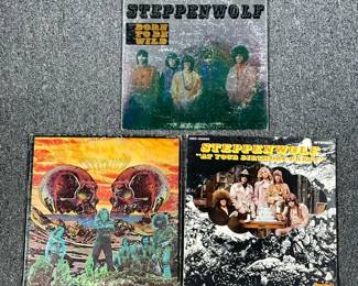 (3PC) STEPPENWOLF VINYL RECORDS | Including; Born to Be Wild (DS-50029), "At Your Birthday Party" (DSX-50053), and Steppenwolf 7 (DSX 50090)
