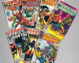 (7PC) POWER MAN AND IRON FIST COMIC COLLECTION | Including:
"Power Man and Iron Fist" Nov Edition 99
"Power Man and Iron Fist" July Edition 107
"Power Man and Iron Fist" Aug. Edition 108
"Power Man and Iron Fist" Sept. Edition 109
"Power Man and Iron Fist" Oct. Edition 110
"Power Man and Iron Fist" Nov. Edition 111
"Power Man and Iron Fist" May Edition 123
