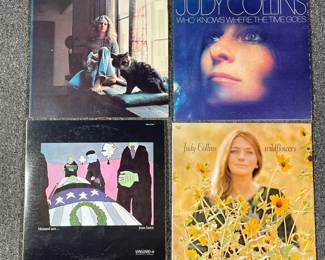 (4PC) CAROLE KING & SIMILAR VINYL RECORDS | Including; Carole King Tapestry (ODE SP 77009), Judy Collins Who Knows Where the Time Goes (EKS-74033), Judy Collins Wildflowers (EKS-74012), and Joan Baez blessed are... (VSD-6570/1).