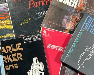 (6PC) CHARLIE PARKER VINYL RECORDS | Including; Charlie Parker with Miles Davis The Early Bird... (B-107), Summit Meeting At Birdland (JC 34831), "Bird" is Free (PLP-401-S), The Happy "Bird" (PLP-404-S), Charlie Parker on Verve 1946-1954 10LP Box Set (OOMJ 3268/77), and Bird: The Complete Charlie Parker on Verve 10 Disc Box Set (CD box set, not vinyl) 

