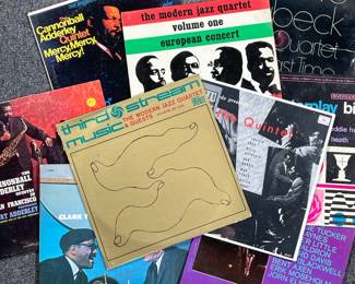 (9PC) MIXED JAZZ QUARTET & QUINTET VINYL RECORDS | Including; The Dave Brubeck Quartet The Last Time We Saw Paris (CS 9672),  The Quintet - Jazz At Massey Hall (DEB-124), The Cannonball Adderley Quintet in San Francisco (RLP 12-311)  & Mercy, Mercy, Mercy! (ST 2663), and many more!