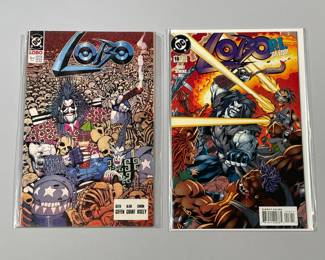 (3PC) LOBO COMIC BOOKS & CARDBOARD STORE DISPLAY | Including; The Last Czarnian Part 4, Lobo P.I. 'Da End! and folding cardboard Lobo cutout.
