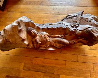 Buddha Hand carved wood log (Circa.1999 Bali} 