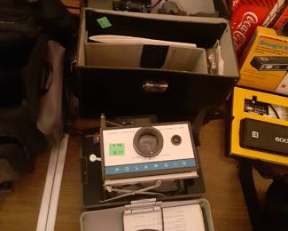 Vintage Polaroid Camera with Case & Flash Attachment
