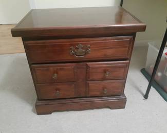 Wood Side Table by Lea The Bedroom People - w 23-1/2" d 15" x h 23"