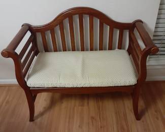 Bench 41-3/4" wide, 19" deep, 35" tall in the back and 16-1/2" seat height.