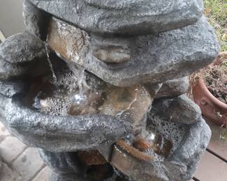 Working Faux Rock Water Fountain with LED Lights
